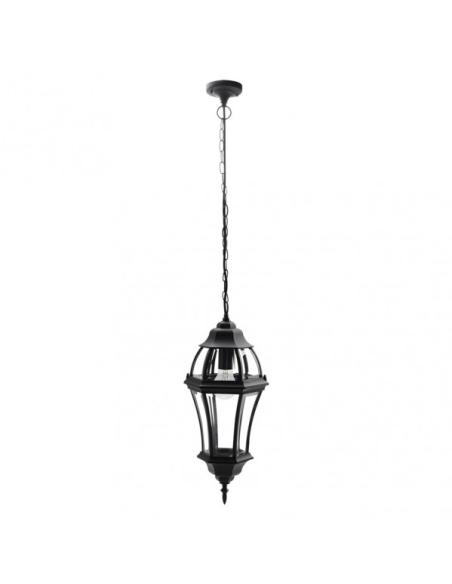 Colgante Exterior Aluminio Becrux 1xe27 Negro Ip44 Regx24x24 Cm