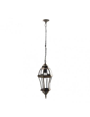 Colgante Exterior Aluminio Becrux 1xe27 Neg/oro  Regx24x24 Cm  Ip44