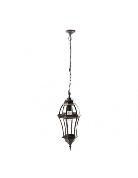 Colgante Exterior Aluminio Becrux 1xe27 Neg/oro  Regx24x24 Cm  Ip44