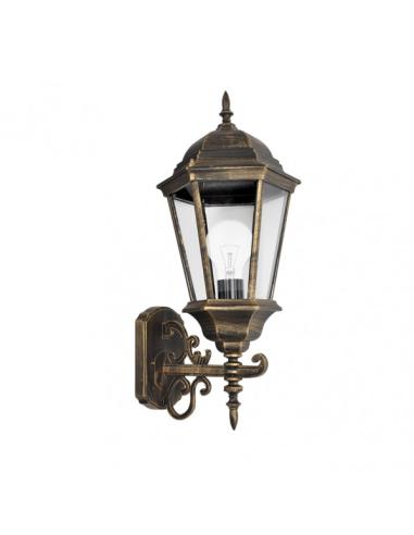 Aplique Exterior Aluminio Regulus 1xe27 Neg/oro   54x25x27 Cm  Ip44