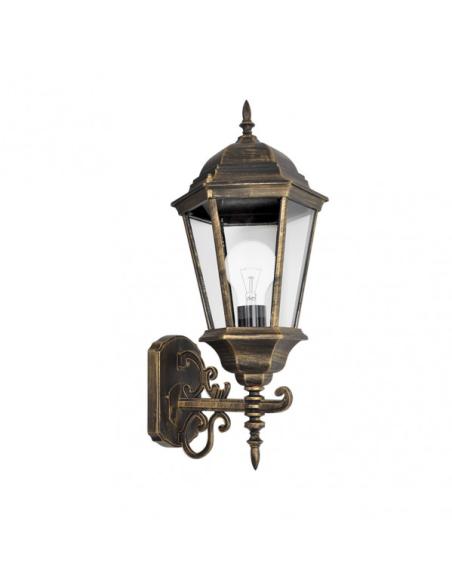 Aplique Exterior Aluminio Regulus 1xe27 Neg/oro   54x25x27 Cm  Ip44