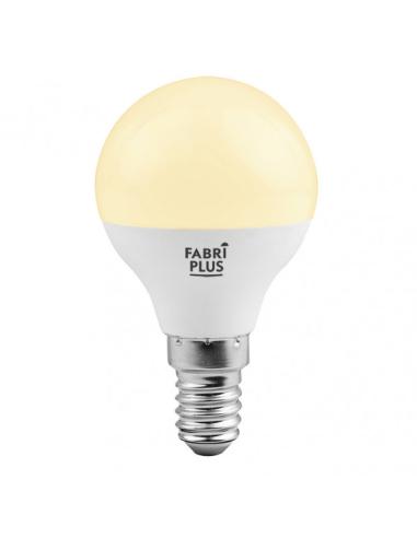 Bombilla Esferica 5w 3000k Fabriplus E14 450lm  7,5x4,2x4,2 Cm