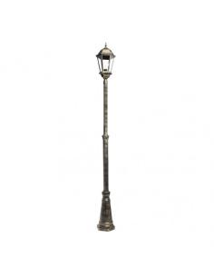 Farola Exterior Aluminio Regulus 1xe27 Negro/oro    230x25x25 Cm Regulable En Altura Ip44