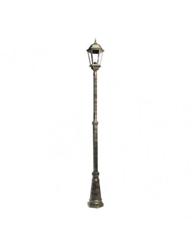 Farola Exterior Aluminio Regulus 1xe27 Negro/oro    230x25x25 Cm Regulable En Altura Ip44
