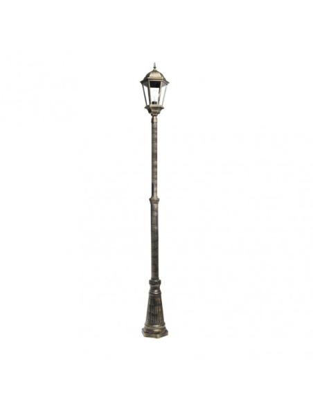 Farola Exterior Aluminio Regulus 1xe27 Negro/oro    230x25x25 Cm Regulable En Altura Ip44
