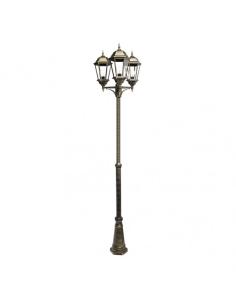 Farola Exterior Aluminio Regulus 3xe27 Neg/oro    230x60x60 Cm Regulable En Altura  Ip44