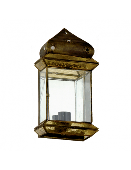 Aplique 3 Caras 1xe27 Ambarina Cuero/ambar 36x18x11 Cm