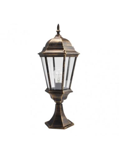 Sobremuro Exterior Aluminio Regulus 1xe27 Neg/oro  56x23x23 Cm  Ip44