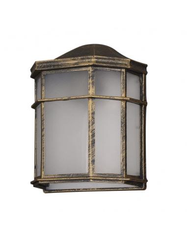 Aplique Exterior Aluminio Bellatrix 1xe27 Neg/oro  25x11x19,5 Cm Ip44