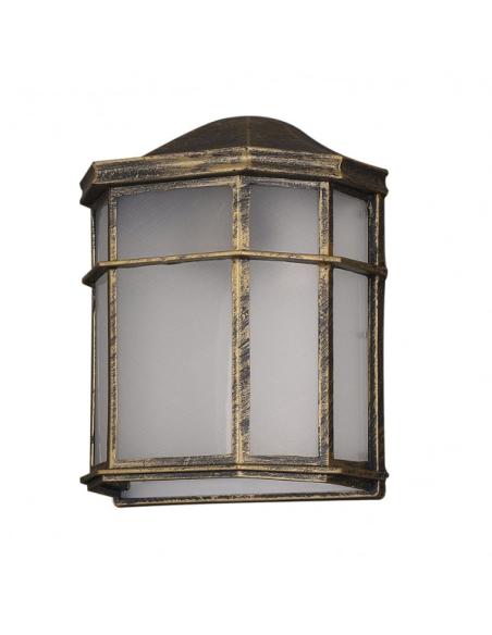 Aplique Exterior Aluminio Bellatrix 1xe27 Neg/oro  25x11x19,5 Cm Ip44