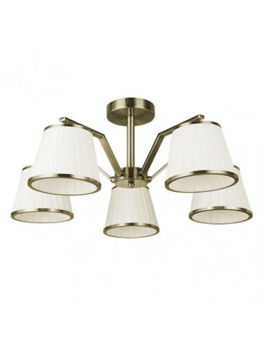 Lampara Trebol 5xe14 Cuero Pant.beis 24x59x59 Cm