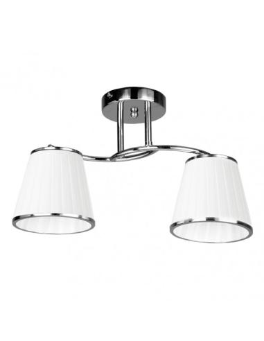 Lampara Lantanas 2xe27 Cromo Pantalla Balnca  24x43x15,5 Cm