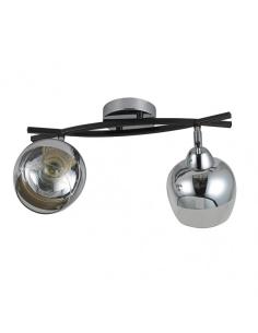 Regleta Denali 2xe27 Cromo/negro 24x38x14 Cm