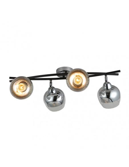 Regleta Denali 4xe27 Cromo/negro 22x60x35 Cm