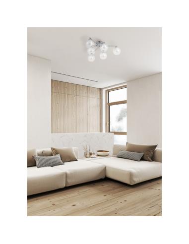 Lampara Makalu 6xe27 Cromo 21x60x60 Cm