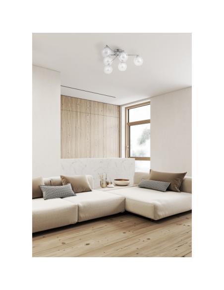 Lampara Makalu 6xe27 Cromo 21x60x60 Cm