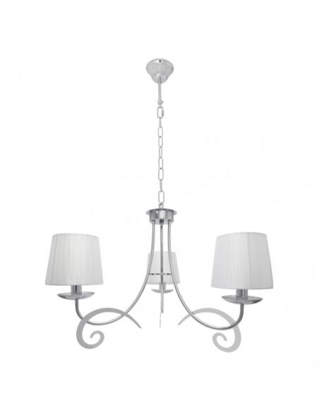Lampara Luxor 3xe14 Cromo Pant. Blanca Regx58x58 Cm