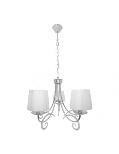 Lampara Luxor 5xe14 Cromo Pant. Blanca Regx61x61 Cm