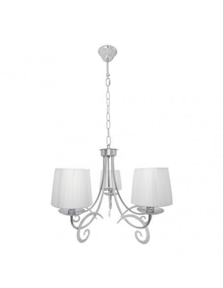 Lampara Luxor 5xe14 Cromo Pant. Blanca Regx61x61 Cm
