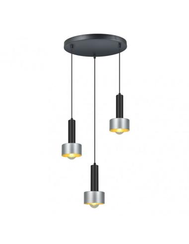 Lámpara Allende 3xe27 Negro/plata Regx35x35 Cm