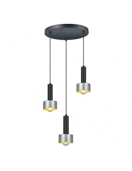 Lámpara Allende 3xe27 Negro/plata Regx35x35 Cm