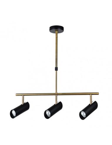 Lampara Marrakech 3xgu10 Negro/cuero Regx56x10 Cm Orientable