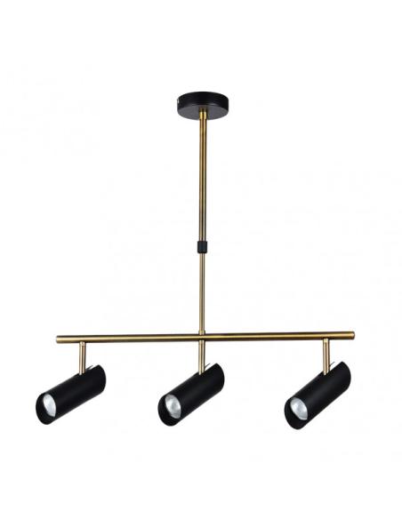 Lampara Marrakech 3xgu10 Negro/cuero Regx56x10 Cm Orientable
