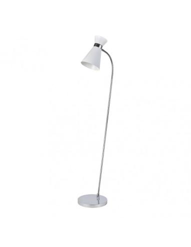 Pie Salon Petra 1xe27 Blanco/cromo 139x39x25 Cm Orientable