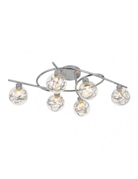 Plafon Varanasi 6xg9 Cromo 21x65x30 Cm
