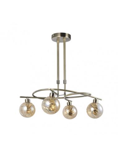 Lampara Varanasi 4xg9 Cuero  Regx50x32 Cm
