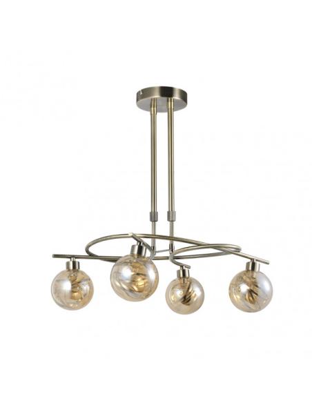 Lampara Varanasi 4xg9 Cuero  Regx50x32 Cm
