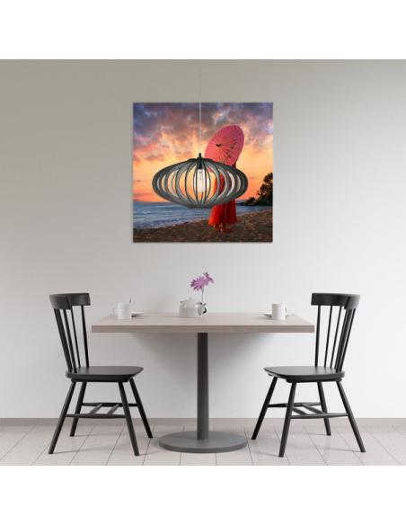 Colgante Sapelli 1xe27 Madera Cafe Regx45x45 Cm