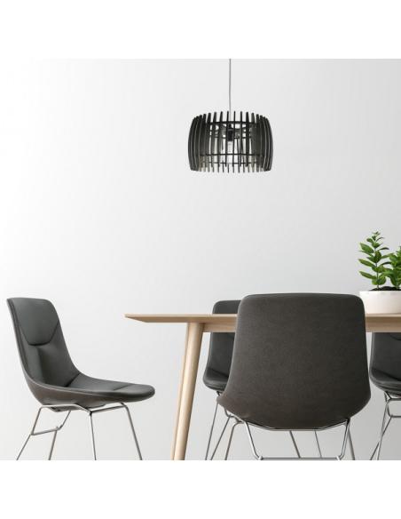 Colgante Poplar 1xe27 Madera Cafe Regx35x35 Cm