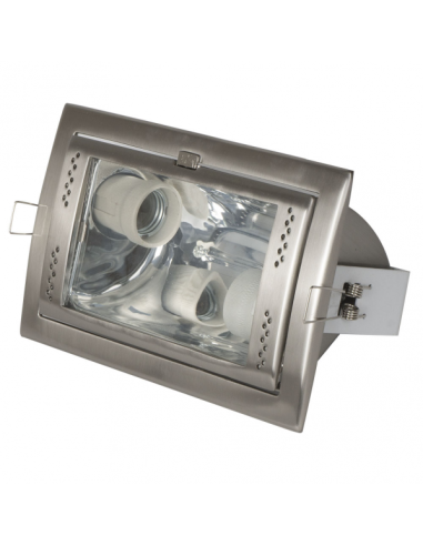 Downlight Rectang.2xe27 Niquel 10x21,5x14,5 Cm