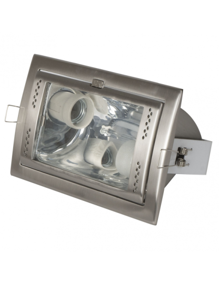 Downlight Rectang.2xe27 Niquel 10x21,5x14,5 Cm