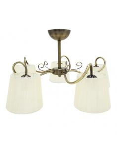 Lampara Cuzco 5xe14 Cuero 37x65x65 Cm