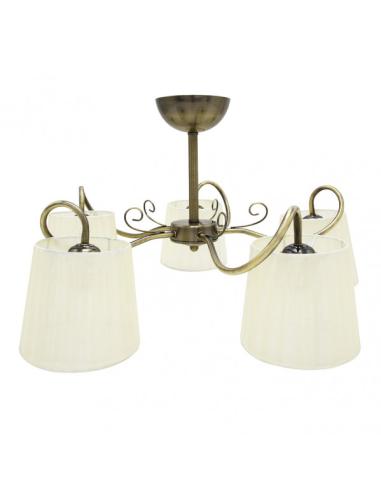Lampara Cuzco 5xe14 Cuero 37x65x65 Cm
