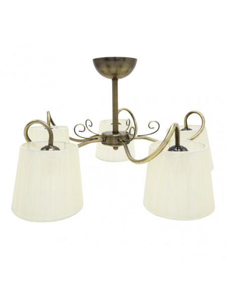 Lampara Cuzco 5xe14 Cuero 37x65x65 Cm