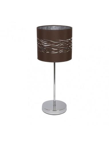 Sobremesa Niebla 1xe14 Cromo/marron-plata 43x17x17 Cm