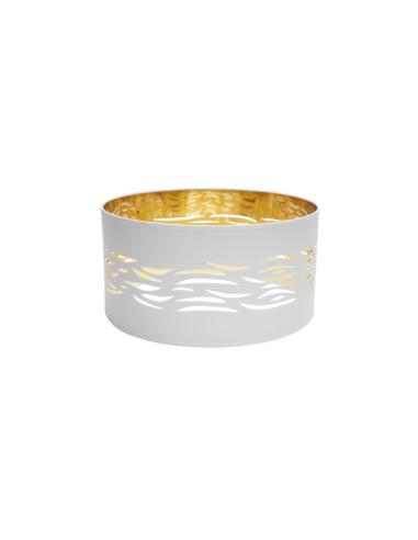 Pantalla Colgante Niebla 1xe27 Blanco-oro 40Dx40dx20h