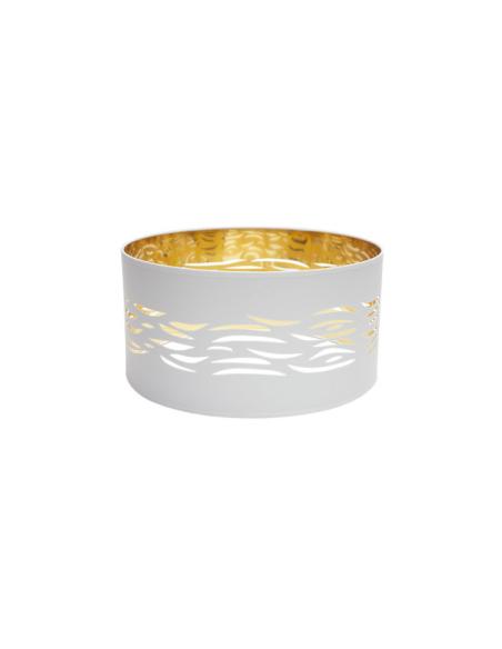 Pantalla Colgante Niebla 1xe27 Blanco-oro 40Dx40dx20h