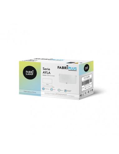 Aplique Rectangular Ayla 1xe27 Blanco 25x12,5x7 Cm