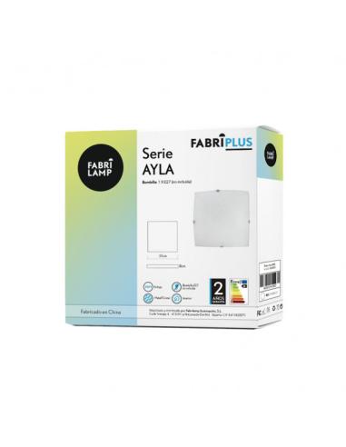 Plafon Cuadrado Ayla 1xe27 Blanco 25x25x6 Cm