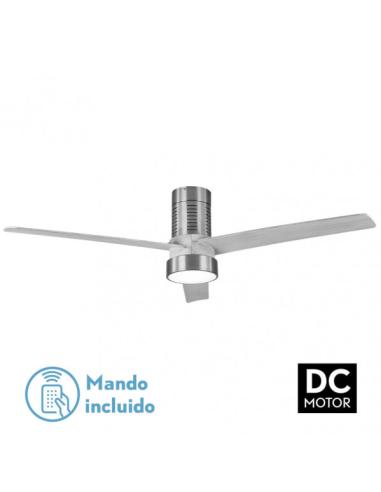 Ventilador Dc Teo 24w 2950lm Niquel 3Asp Gris 32x139d 3000-4000-6000k C/remoto, Memoria Y Temporizador