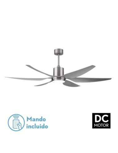 Ventilador Dc Otto 24w 2950lm Niquel 6 Aspas Plata Reg.x167d 3000-4000-6000k 2tijas C/remoto, Memoria y Temporizador