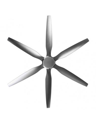 Ventilador Dc Otto 24w 2950lm Niquel 6 Aspas Plata Reg.x167d 3000-4000-6000k 2tijas C/remoto, Memoria y Temporizador