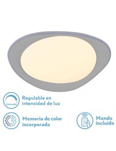 Plafon 72w Daire Gris 3000-4000-6500k 5616lm  7x55x55cm Remoto+reg.int+memoria 2