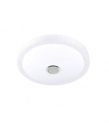 Plafon 48w Zaid 3000-4000-6500k Rgb Blan/transp Bluetooth 7x38x38 Cm Remoto,reg.int.memoria.altavoz 3744lm