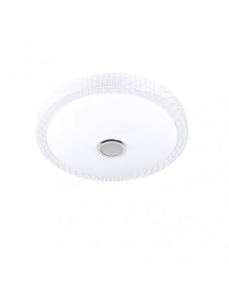 Plafon 48w Zaid 3000-4000-6500k Rgb Blan/transp Bluetooth 7x38x38 Cm Remoto,reg.int.memoria.altavoz 3744lm