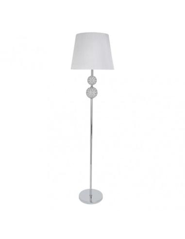 Pie Salon Bogota 1xe27 Cromo Pantalla Blanca 160x38x38 Cm